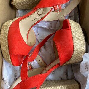 Jessica Simpsons Orange Priella Platform Sandal Size 6